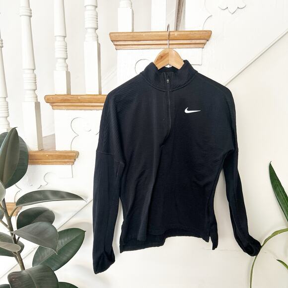 Nike Element 1/2 Zip Running Top Black Dri-Fit Stretch Long Sleeves Size S - Picture 2 of 7
